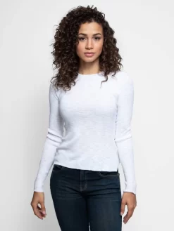 Marva Long Sleeve X-back Tee Bleachwhite