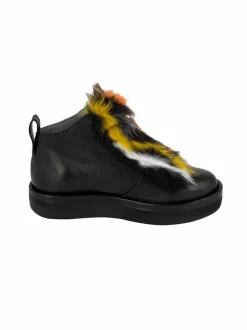 Shearling Sneakers Black -Orciani Store andia fora shearling sneakers black 4