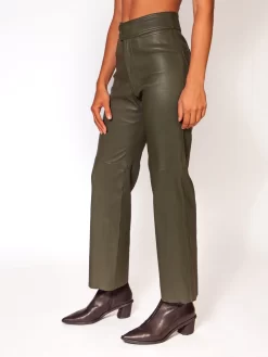 Monterey Leather Pant Forest -Orciani Store apiece apart monterey leather pant forest 2