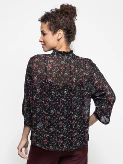 Shirred Zadar Top Brush Print Black Multi -Orciani Store apiece apart shirred zadar top brush print black m 2