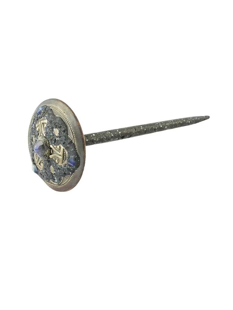 Labradorite Brass Button Hair Stick 1 Labradorite Brass Button Hair Stick