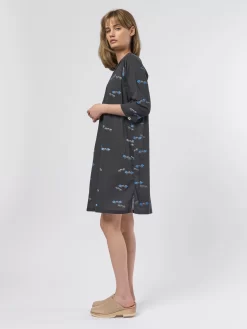 Monroe Dress Washed Black Chama -Orciani Store bsbee monroe dress washed black chama 3