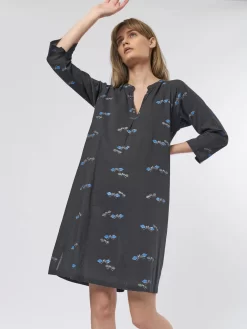 Monroe Dress Washed Black Chama -Orciani Store bsbee monroe dress washed black chama 6