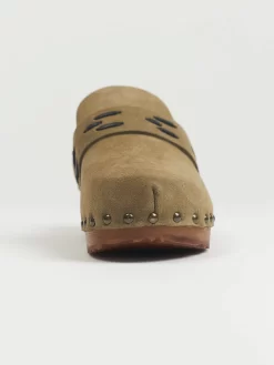 Suede Clogs Taupe -Orciani Store bsbee suede clogs taupe 2