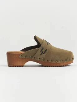 Suede Clogs Taupe -Orciani Store bsbee suede clogs taupe 3