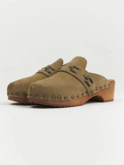 Suede Clogs Taupe -Orciani Store bsbee suede clogs taupe 5
