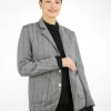 Wool Stripe Jacket Light Grey