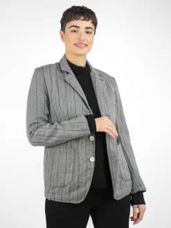 Wool Stripe Jacket Light Grey