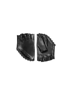 Clothilde Leather Mittens Black