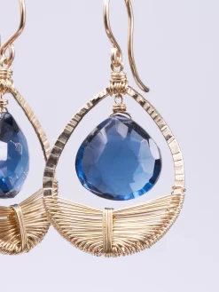 Blue Quartz Drop Earrings -Orciani Store dana kellin fashion blue quartz drop earrings 2