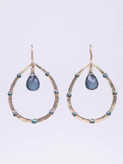 Blue Quartz/Pearl Earrings