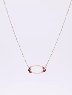 Oval Garnet Necklace
