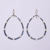 Silver And Gold Pearl Drop Hoop Earrings
