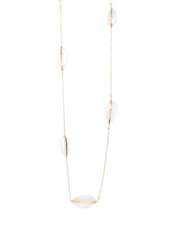 14k White Chalcedony Saloni Moonstone Necklace