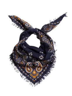 Bandana Bicolor Carre Navy / Mustard