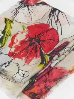 Brenda Art Quadra Red Scarf -Orciani Store destin brenda art quadra red scarf 4