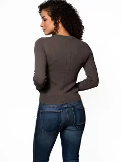 Crew Neck Cropped Sweater -Orciani Store inhabit crew neck cropped sweater 2