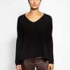 Drapey V Neck Black