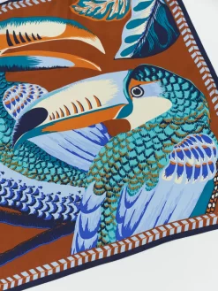 Silk Carre Scarf Toucan Caramel -Orciani Store inouitoosh silk carre scarf toucan caramel 3