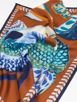 Silk Carre Scarf Toucan Caramel -Orciani Store inouitoosh silk carre scarf toucan caramel 4
