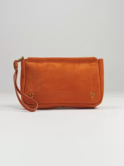 Jérôme Dreyfuss Clap Large Calfskin Nubuck Orange