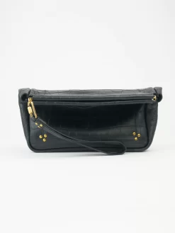 Jérôme Dreyfuss Noir Cowskin Croco Clutch -Orciani Store jerome dreyfuss noir cowskin croco clutch 10
