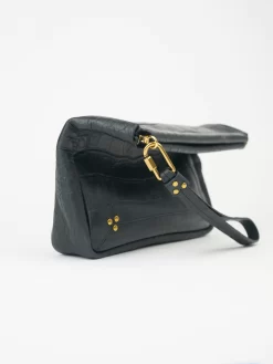 Jérôme Dreyfuss Noir Cowskin Croco Clutch -Orciani Store jerome dreyfuss noir cowskin croco clutch 11