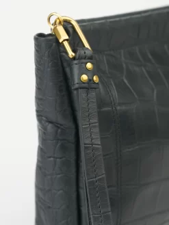 Jérôme Dreyfuss Noir Cowskin Croco Clutch -Orciani Store jerome dreyfuss noir cowskin croco clutch 5