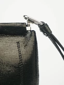 Jérôme Dreyfuss Noir Goatskin Lame Clic Clac -Orciani Store jerome dreyfuss noir goatskin lame clic clac 3