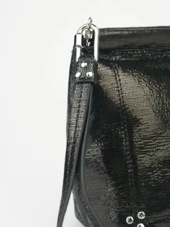 Jérôme Dreyfuss Noir Goatskin Lame Clic Clac -Orciani Store jerome dreyfuss noir goatskin lame clic clac 4