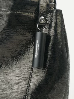 Jérôme Dreyfuss Noir Goatskin Lame Clic Clac -Orciani Store jerome dreyfuss noir goatskin lame clic clac 5