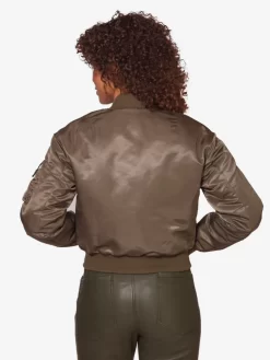 Hunter Cropped Bomber Olive -Orciani Store john elliott hunter cropped bomber olive 3