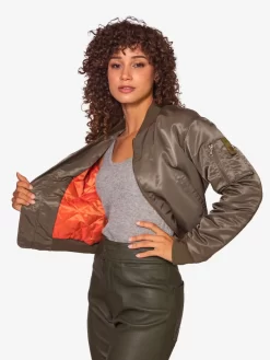 Hunter Cropped Bomber Olive -Orciani Store john elliott hunter cropped bomber olive 4