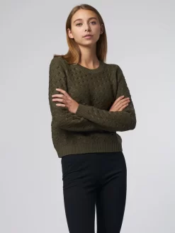 Butterfly Stitch Crew Sweater Army -Orciani Store kokun butterfly stitch crew sweater army 2