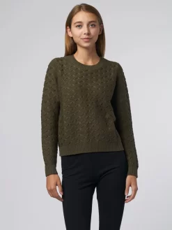 Butterfly Stitch Crew Sweater Army