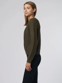 Butterfly Stitch Crew Sweater Army -Orciani Store kokun butterfly stitch crew sweater army 3