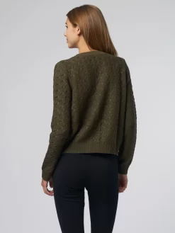 Butterfly Stitch Crew Sweater Army -Orciani Store kokun butterfly stitch crew sweater army 4