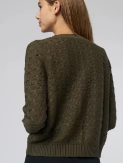 Butterfly Stitch Crew Sweater Army -Orciani Store kokun butterfly stitch crew sweater army 5