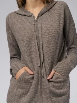 Mesh Zip Hoodie Brown Nub -Orciani Store kokun mesh zip hoodie brown nub 6