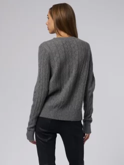Pointelle Stitch Crew Med Grey -Orciani Store kokun pointelle stitch crew med grey 2