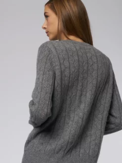 Pointelle Stitch Crew Med Grey -Orciani Store kokun pointelle stitch crew med grey 3