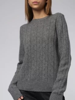 Pointelle Stitch Crew Med Grey -Orciani Store kokun pointelle stitch crew med grey 5