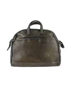 Dot Textured Leather Doctor Bag Chocolate