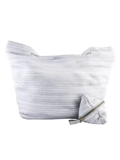 Large Leather Satchel Cloudy Black