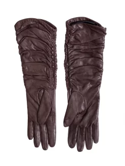 Orciani Ruche Long Gloves Tmoro -Orciani Store orciani ruche long gloves tmoro 2