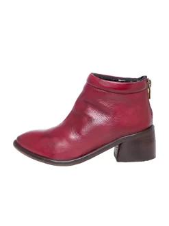 Curved Ankle Boot Lux Rosso Red