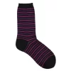 Madeline Stripe Cotton Socks Black