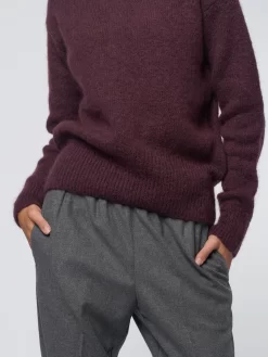 Crew Neck Sweater Burgundy -Orciani Store pomandere crew neck sweater burgundy 6