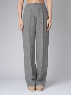 Linen Pants Blackboard Gray