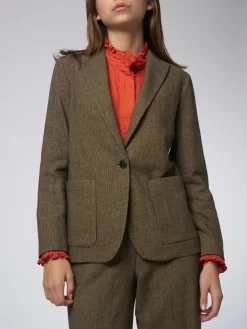 One Button Jacket Khaki -Orciani Store pomandere one button jacket khaki 5